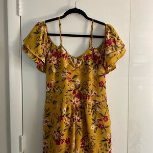 Xhilaration Gold Ruffled Tiered Sundress